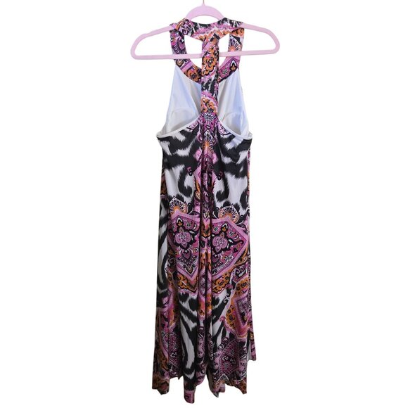 Inc International Concept Multi Paisley Studded Handkerchief Hem Dress Size L - Picture 3 of 9